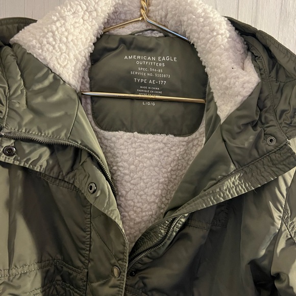 American Eagle Outfitters Olive Puffer Jacket - Picture 7 of 13